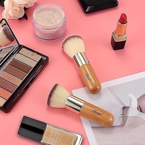 Set 2 Pieces Face Blush Kabuki Powder Foundation Makeup Brushes